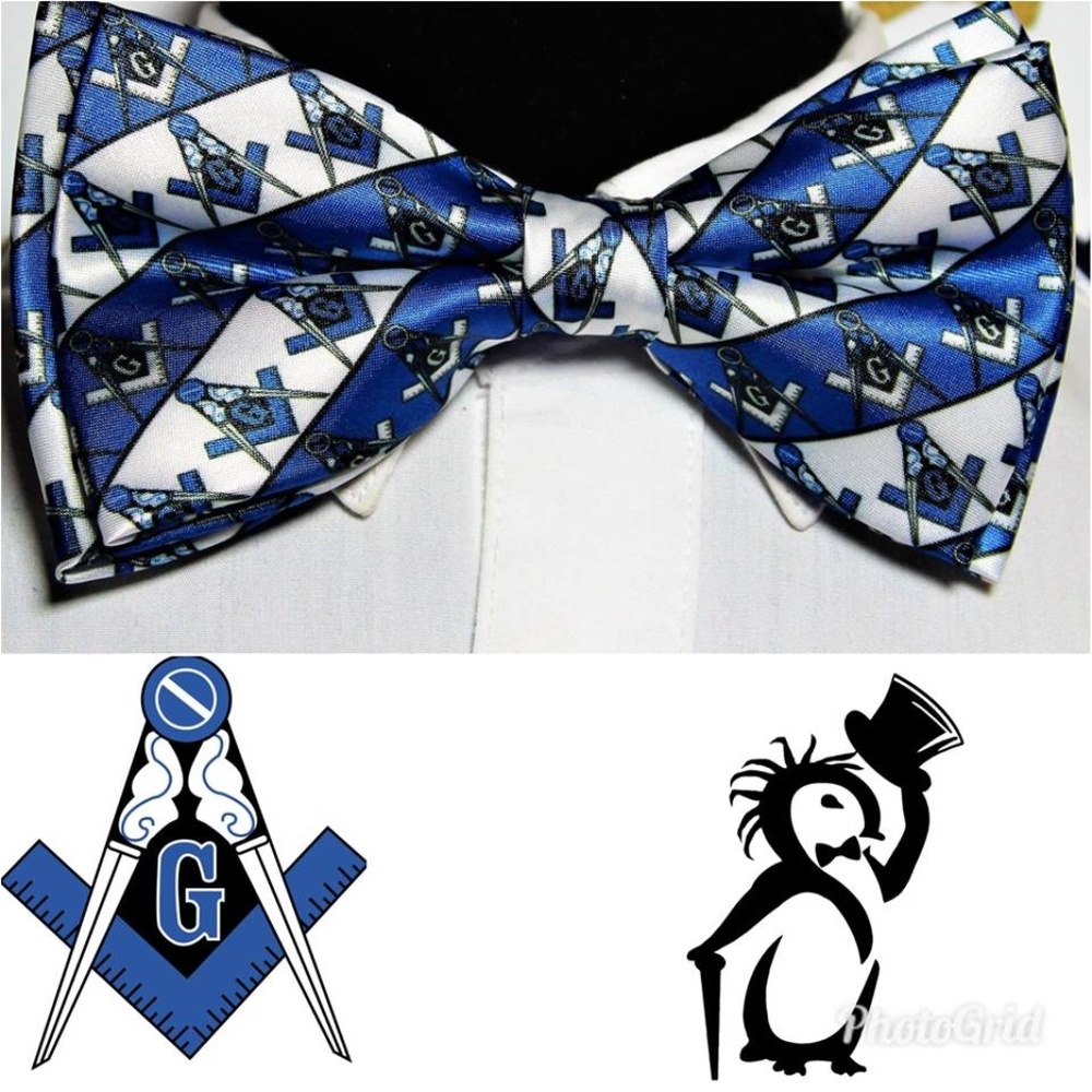 COPY - Mason bowtie Masonic Square Compass  Blue …